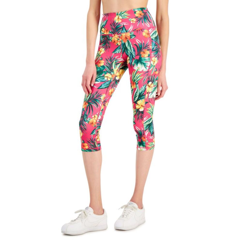 ID Ideology Womens Tropical Side Pocket Cropped Leggings